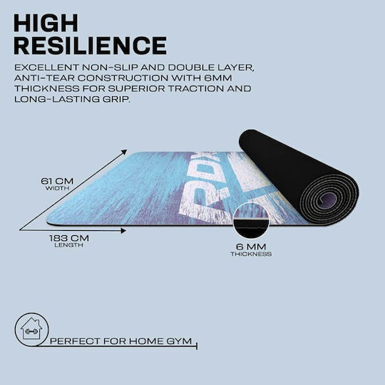 RDX Covor de exerciții fizice Yoga Albastru (183x61x0.6cm)