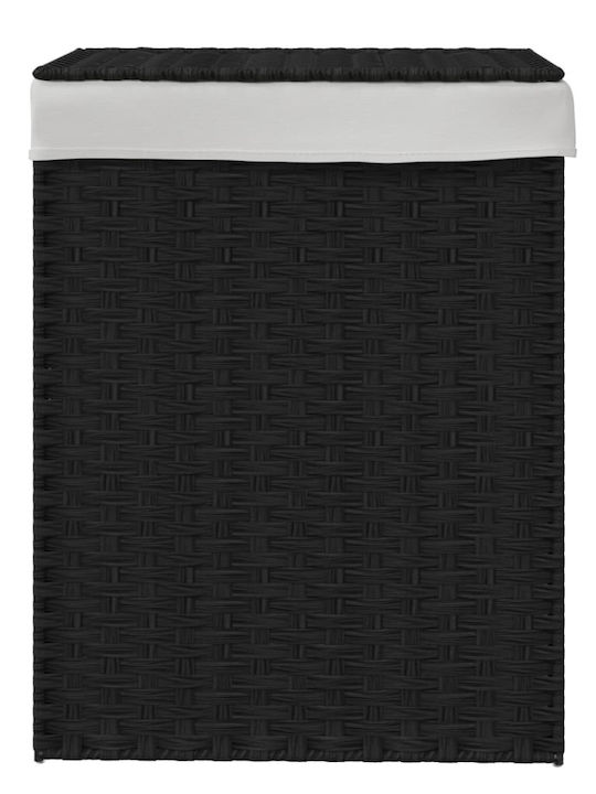 vidaXL Wicker Laundry Basket with Cap 46x33x60cm Black