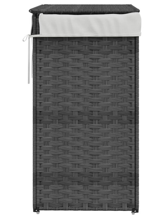 vidaXL Καλάθι Απλύτων Ψάθινο με Καπάκι 46x33x60cm Γκρι
