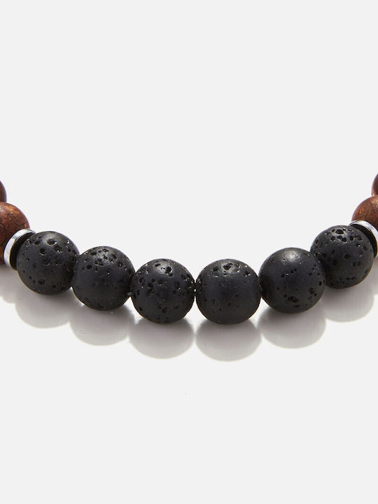 Bracelet with agate and lava stones BAM015KA