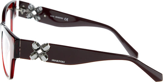 Swarovski Дамски Ацетатен Рамки За Очилa Бордо SK5228 1614