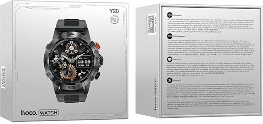 Hoco Y20 Smartwatch με Παλμογράφο (Μαύρο)