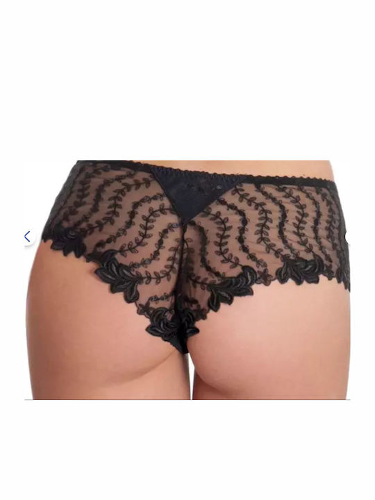High-waisted Women's Brazil with Lace Black