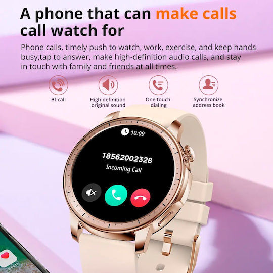 Colmi V65 Smartwatch mit Pulsmesser (Rose Gold)