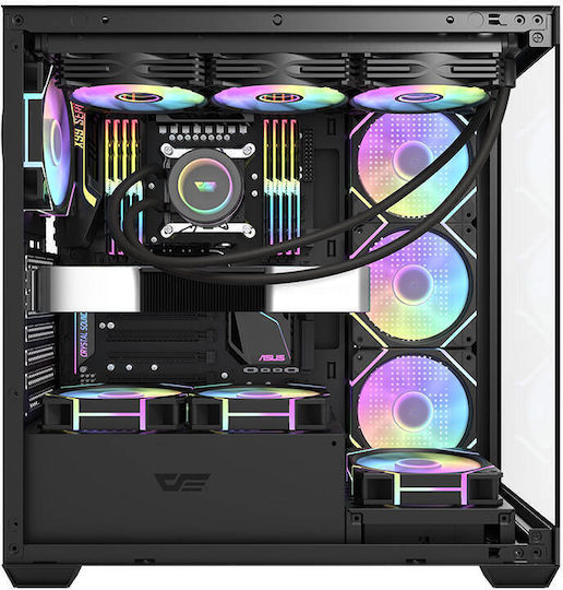 Darkflash DS900 Gaming Midi Tower Κουτί Υπολογιστή με Πλαϊνό Παράθυρο Μαύρο