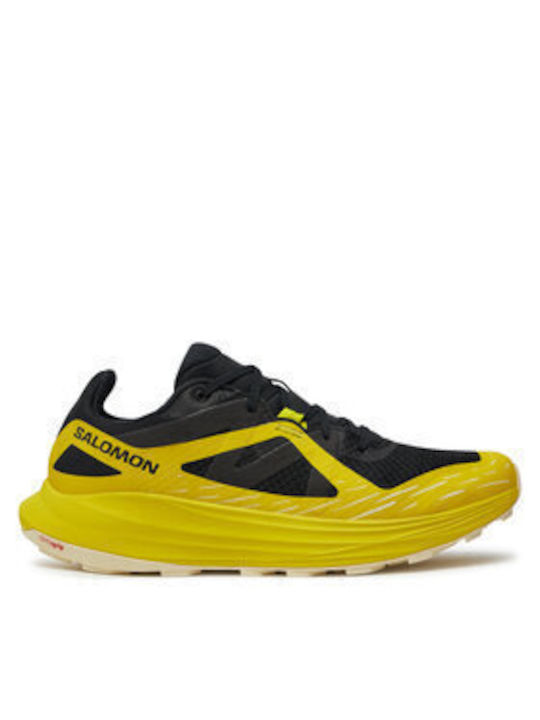 Salomon Ultra Flow Sport Shoes Trail Running Black / Sulphur Spring / Transparent Yellow