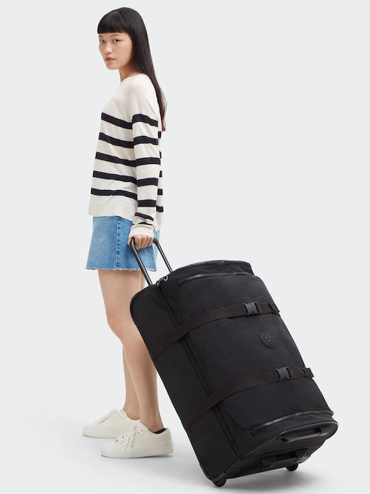 Kipling Μεγάλη Βαλίτσα Ταξιδίου Υφασμάτινη Black με 4 Ρόδες Ύψους 76εκ.