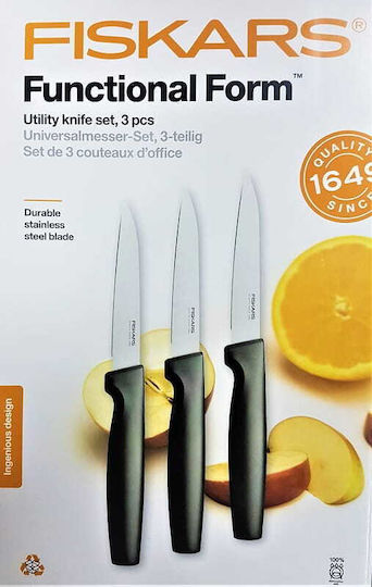 Fiskars Μαχαίρια Ξεφλουδίσματος από Ανοξείδωτο Ατσάλι 3τμχ Fiskars Μαχαίρια Ξεφλουδίσματος από Ανοξείδωτο Ατσάλι 3τμχ