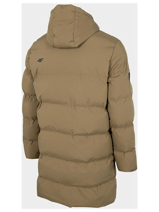 4F Herren Winter Jacke Lässig Braun