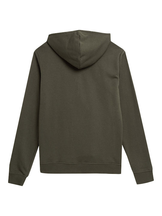 4F Herren Sweatshirt mit Kapuze und Taschen Braun