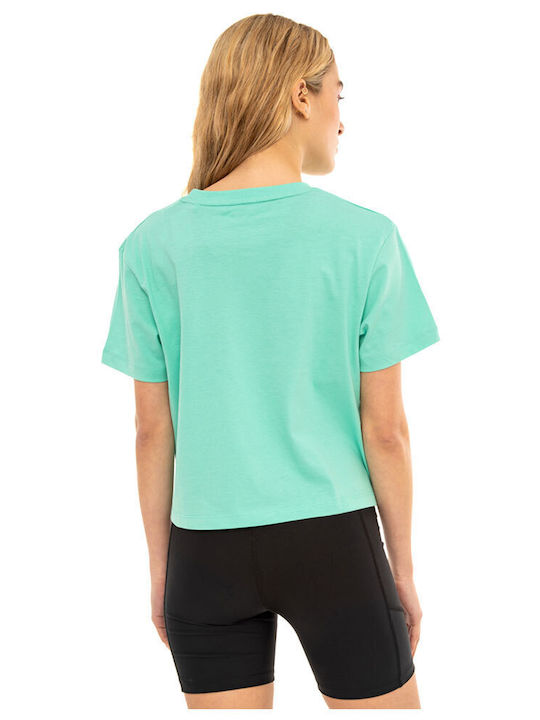 Be:Nation Women's Crop Top Cotton Short Sleeve Turquoise