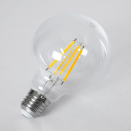 GloboStar LED крушка 4W 160mm за фасунга E27 и форма G95 Топло бяло 840лм Димируем