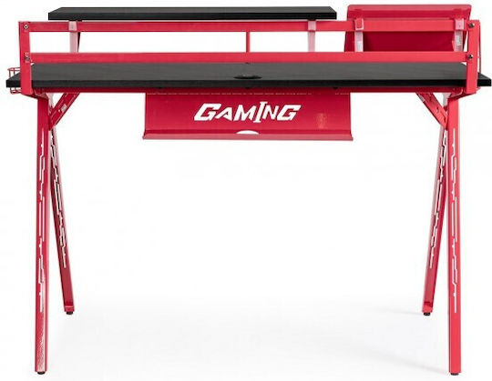 Spielbüro Gaming Gaming Holz Rot/Schwarz mit Metallbeinen 135.5x60x95cm