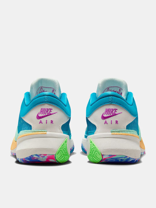 Zoom Freak 5 Low Basketball Shoes Blue Lightning / Emerald Rise / Phantom