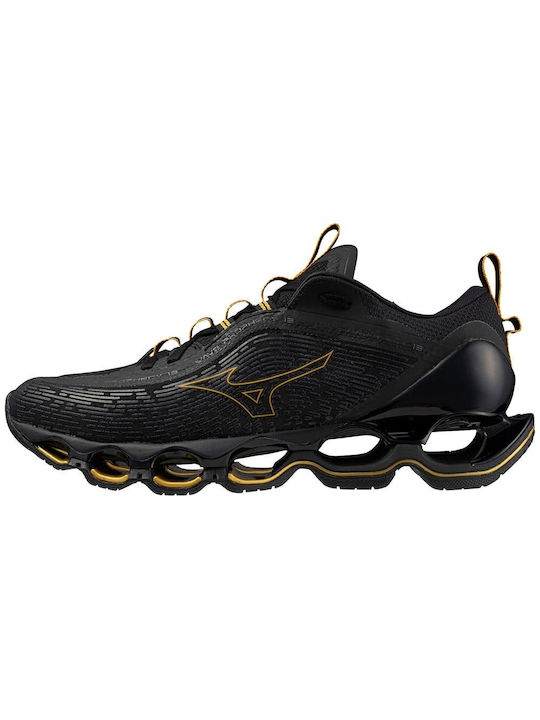 Mizuno Wave Prophecy 13 Ανδρικά Αθλητικά Παπούτσια Running Black / Gold / Metallic Gray