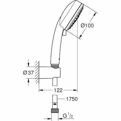 Grohe Vitalio Comfort 100 Handheld Showerhead with Hose