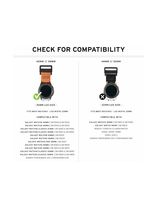 UAG Scout Strap Strap Silicone Green (Galaxy Watch4/5/6/7/FE/4 Classic/6 Classic/5 ProHuawei Watch 4 / Watch 4 Pro)