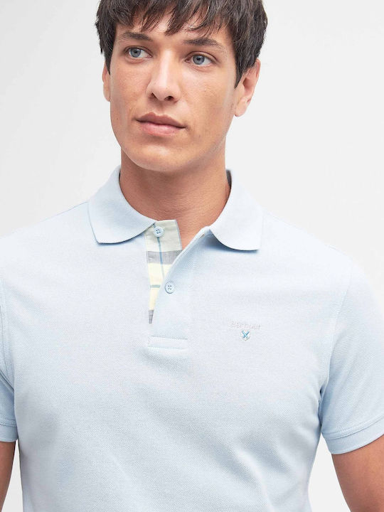 Barbour Men's Short Sleeve Blouse Polo Light Blue