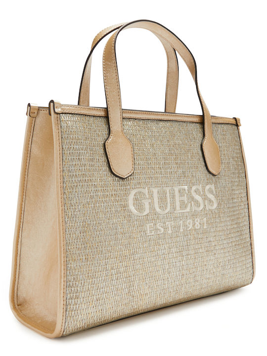 Guess Silvana Дамска Чанта Tote За Ръка Златен