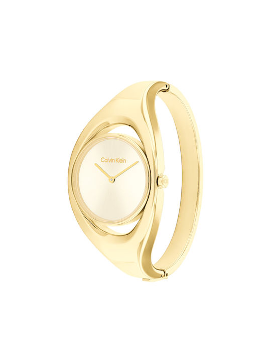 Calvin Klein Uhr Batterie mit Gold Metallarmband