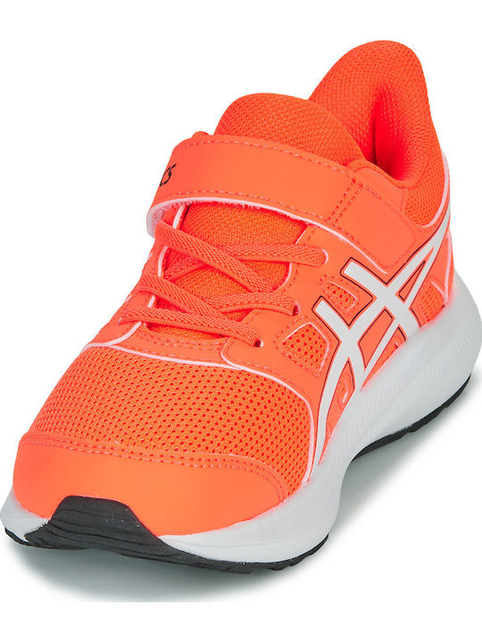 Jolt 4 PS Kids Sports Shoes Running with Hoop & Loop Closure Sunrise Red / White