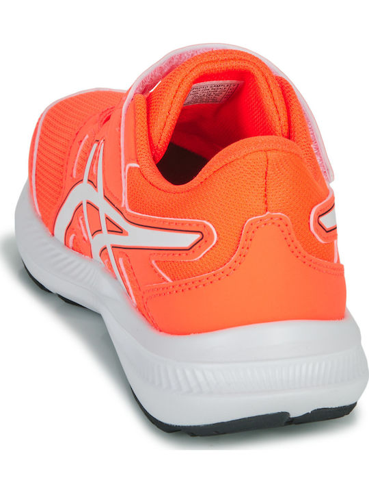 Jolt 4 PS Kids Sports Shoes Running with Hoop & Loop Closure Sunrise Red / White