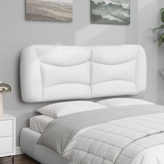 vidaXL Back Cushion for Bed Headboard with White Leather 150x48cm