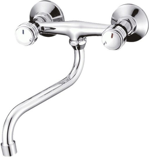 Inter Ceramic Drop-In Кухненска Мивка Inox със Смесител Дължина 75xШирина 40см Сребрист