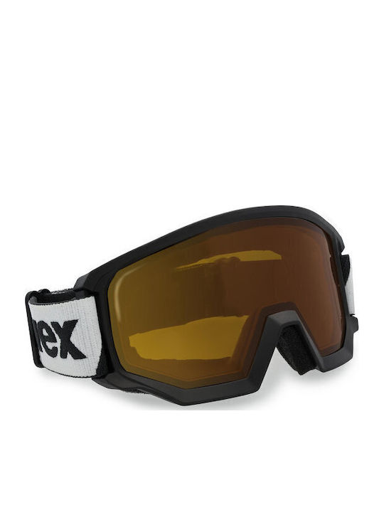 Uvex Athletic Lasergold Lite S2 Μάσκα Σκι & Snowboard Ενηλίκων Λευκή με Φακό Καθρέπτη σε Κίτρινο Χρώμα