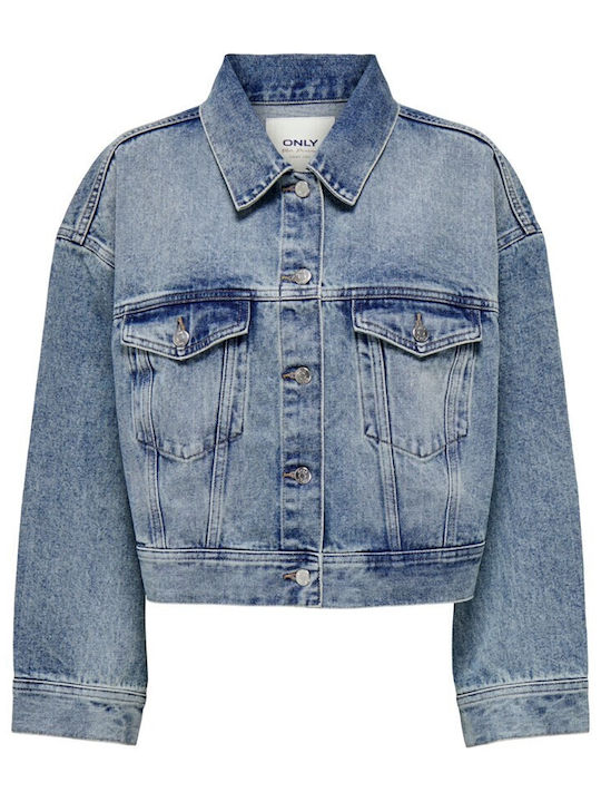 Kurz Damen Puffer Jacke für Winter Blau