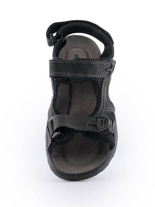 Adam's Shoes Leder Herrensandalen in Schwarz Farbe