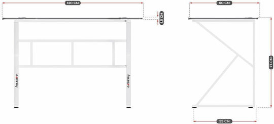 Γραφείο Hero 1.6 Ξύλινο Λευκό 120x60εκ.