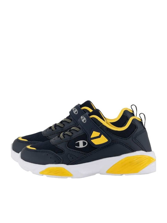 Wave Kids Sneakers with Hoop & Loop Closure and Lights Navy Blue