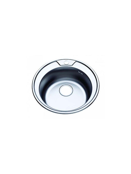 Inter Ceramic Ένθετος Νεροχύτης Inox Μ49xΠ49cm Ασημί