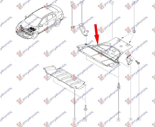 Prasco Engine Under Cover Car for Renault Fluence