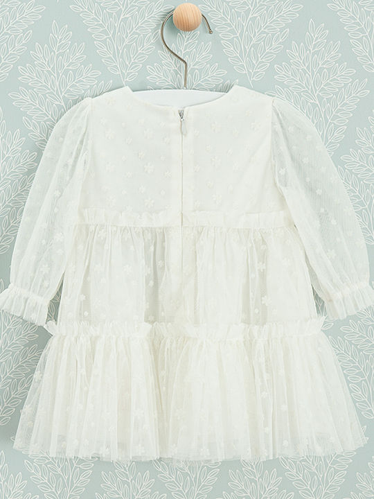 Children's Dress Long Sleeve Tulle White