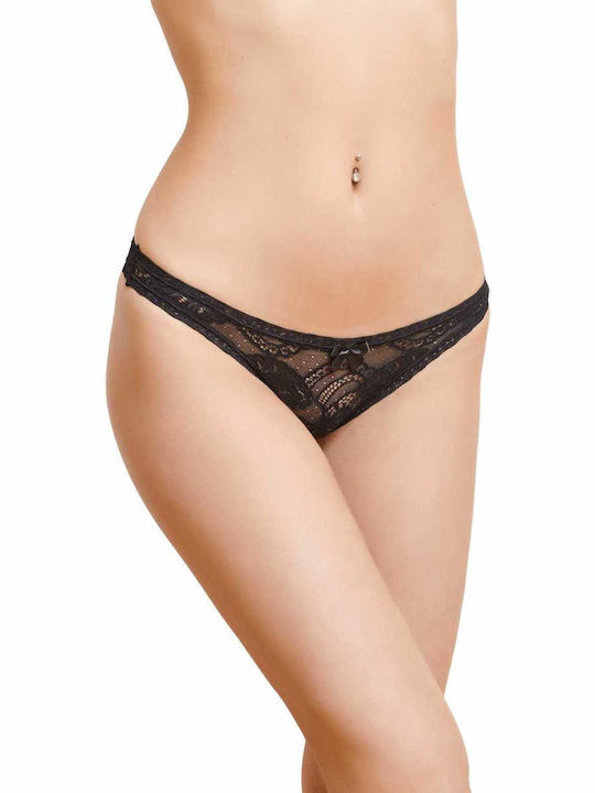 Milena by Paris Damen Slip mit Spitze Black