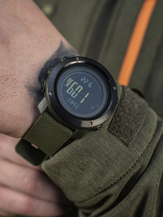 M-Tac Дигитален Мъжки Часовник На Батерия С Зелен Каучуков Каишка