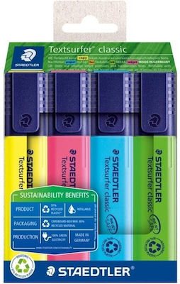 Staedtler Textsurfer Classic Marker de Subliniere Yellow, Green, Pink, Blue