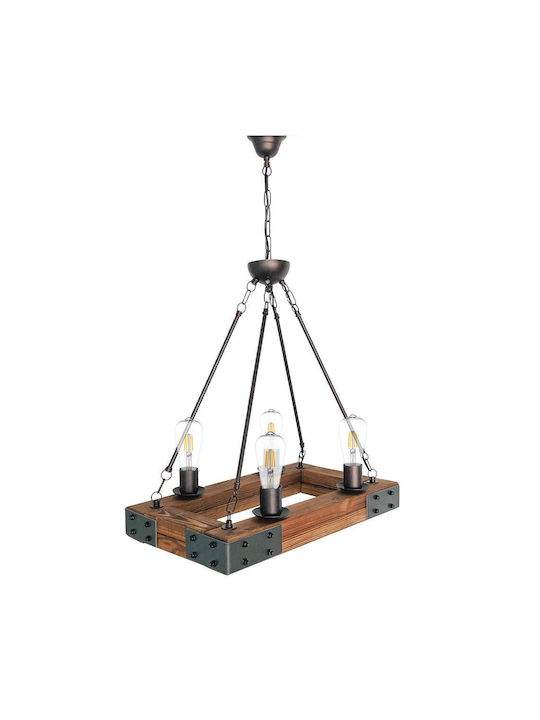 Chandelier with Wood