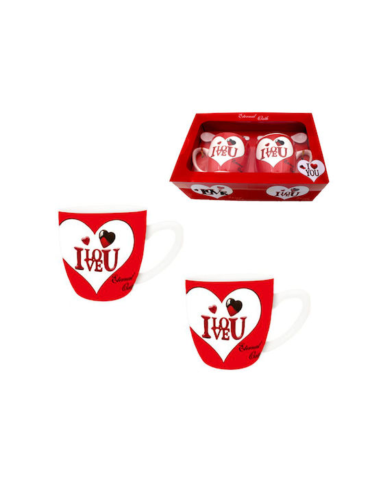 Mug Ceramic Red 2pcs