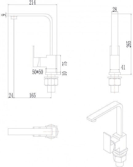 Inter Ceramic Alpaca ICSETICF71085497313ICKD4842/4640 Drop-In Spüle Inox B48xT42cm Silber