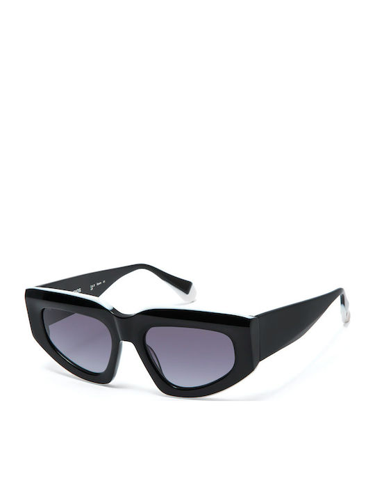 Gigi Barcelona Women's Sunglasses with Black Plastic Frame and Gray Gradient Lens 6876/1