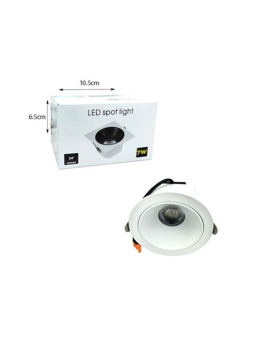 Spot Light Recessed Spot with Integrated LED and Natural White Light White 1pcs