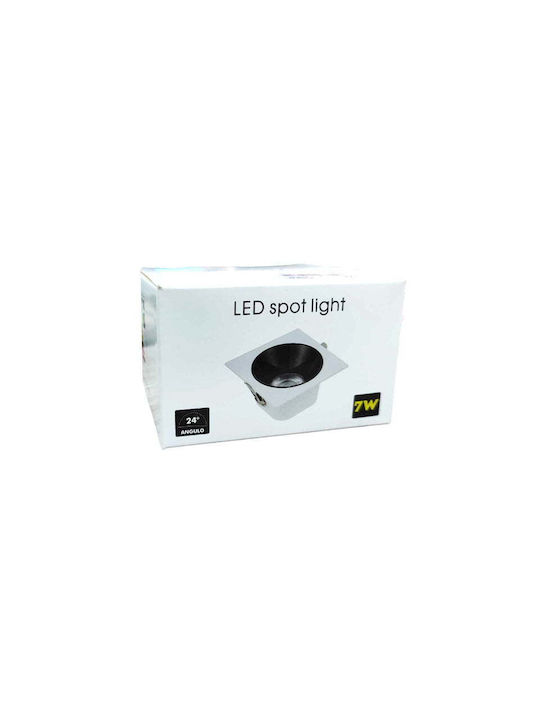 Spot Light Recessed Spot with Integrated LED and Natural White Light White 1pcs