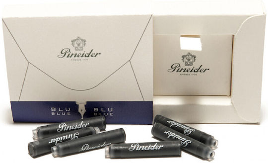 Pineider 6 Înlocuiri Cerneală Pentru Stilou Albastră
