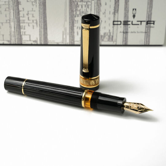 Delta Delta Füllfederhalter Breite Gold mit Schwarz Tinte