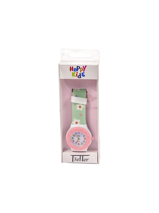 Kids Analog Watch with Rubber/Plastic Strap Green