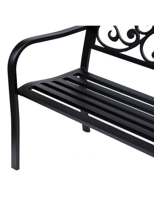 Zweisitziges Sofa Außenbereich Metallisch Schwarz 127x60x89cm