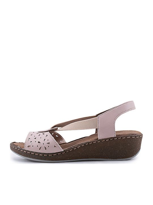 Women's Leather Platform Shoes Pink
